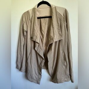 Lululemon Coast Open Front Wrap Cardigan - Heathered Sand Cashew Beige - US 6
